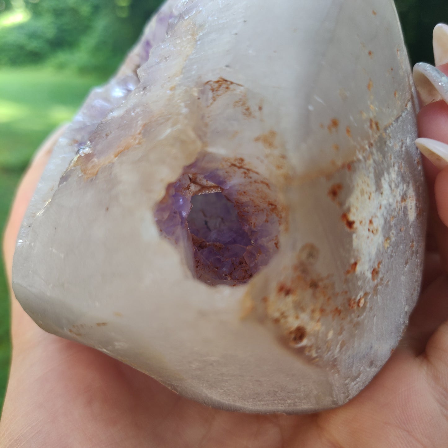 Large Amethyst Agate Geode - over 2 LBS! (#J1)