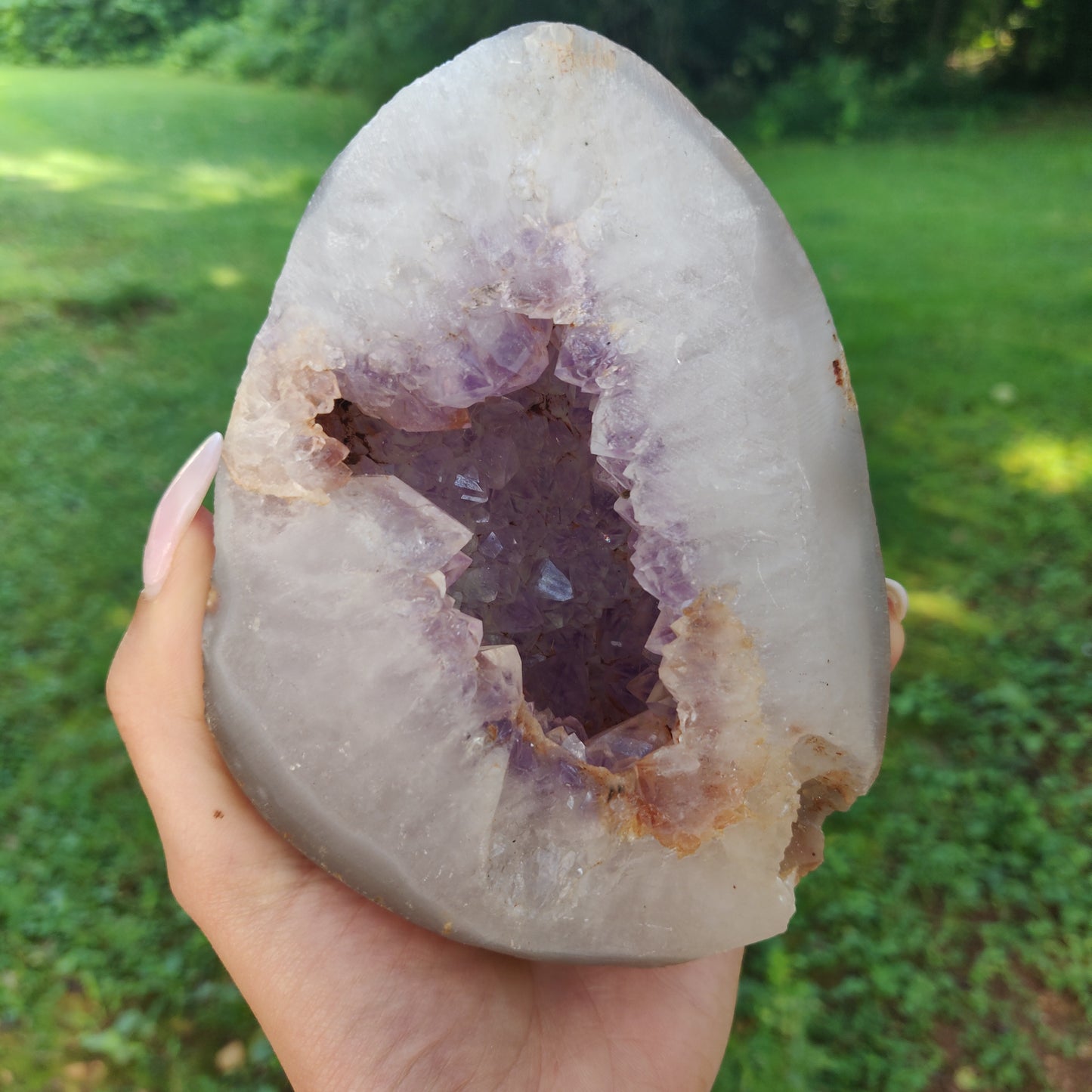 Large Amethyst Agate Geode - over 2 LBS! (#J1)
