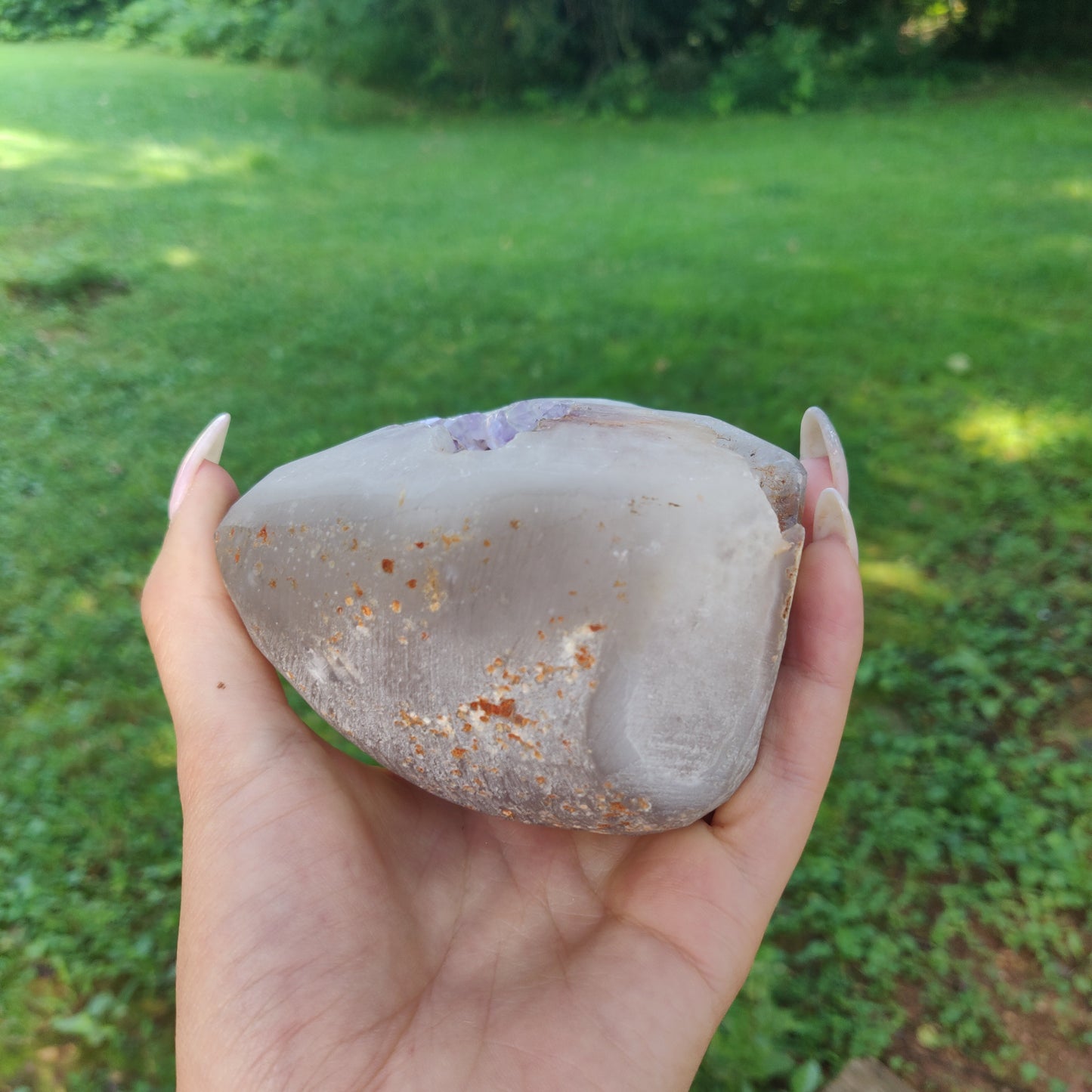 Large Amethyst Agate Geode - over 2 LBS! (#J1)