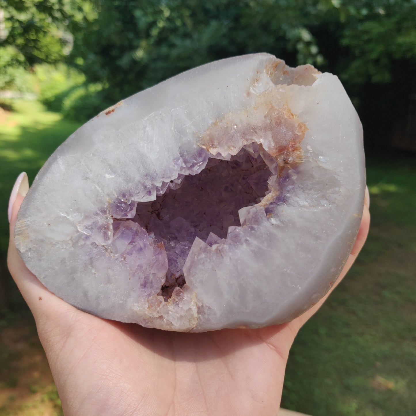 Large Amethyst Agate Geode - over 2 LBS! (#J1)