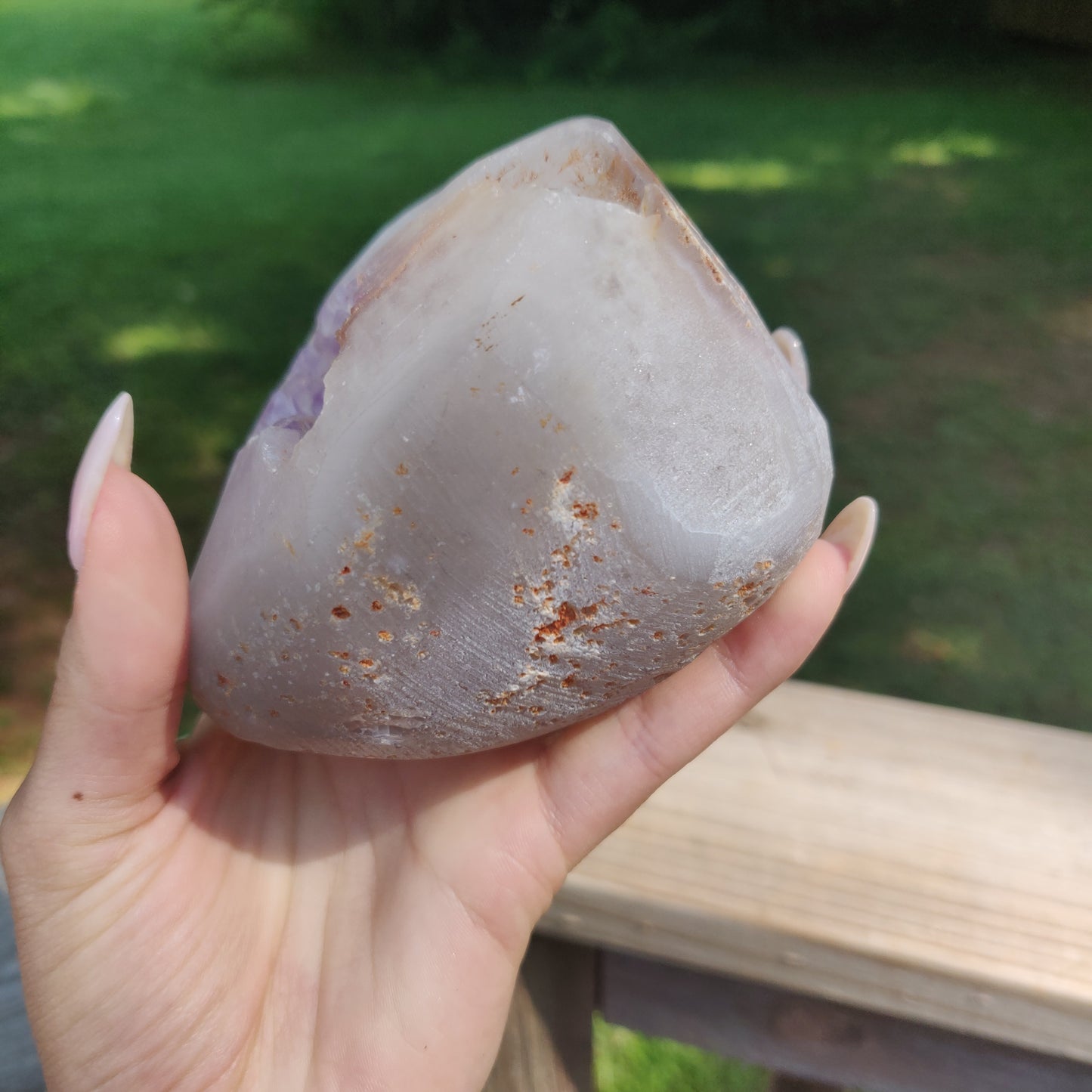 Large Amethyst Agate Geode - over 2 LBS! (#J1)