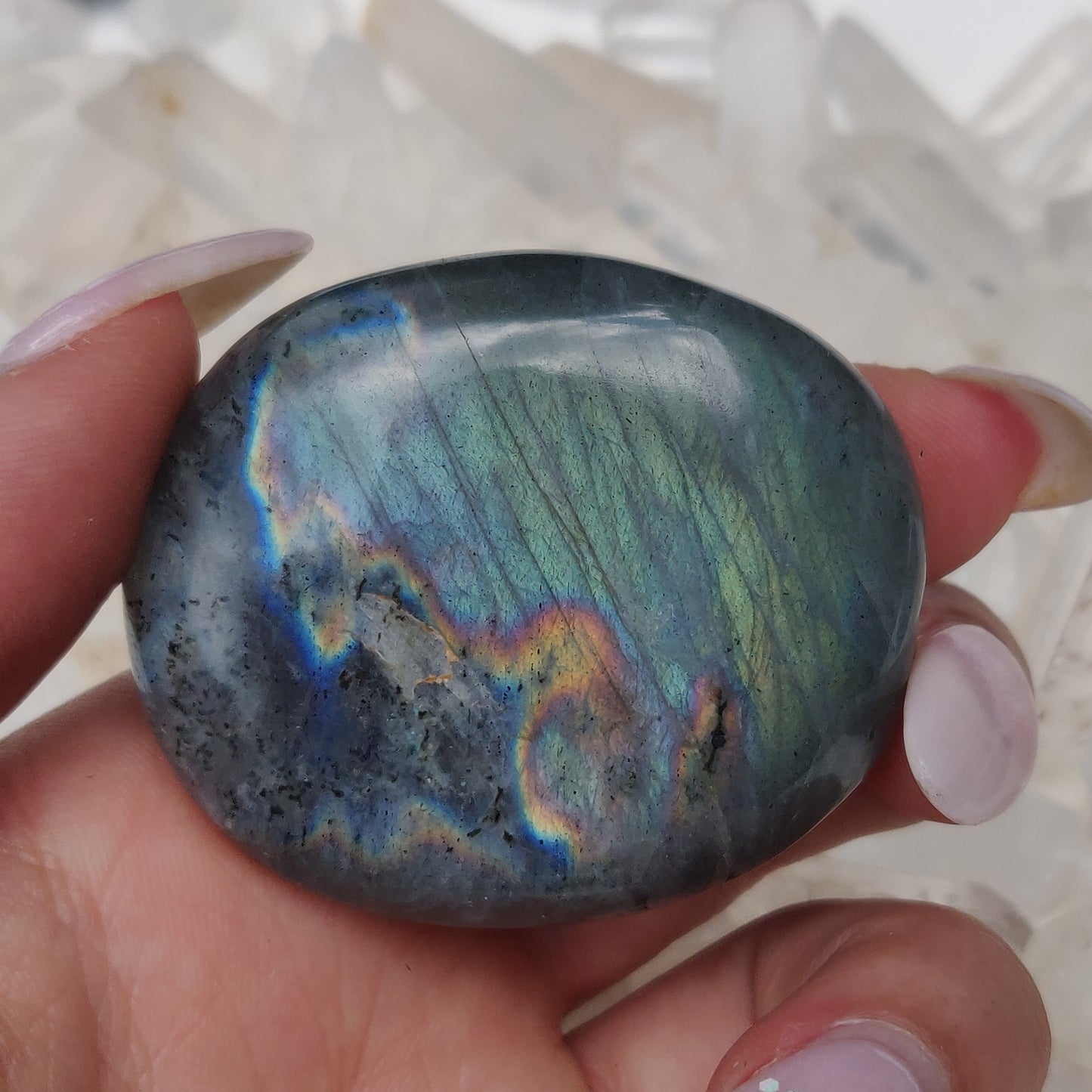 Labradorite Palm Stone (#J13)