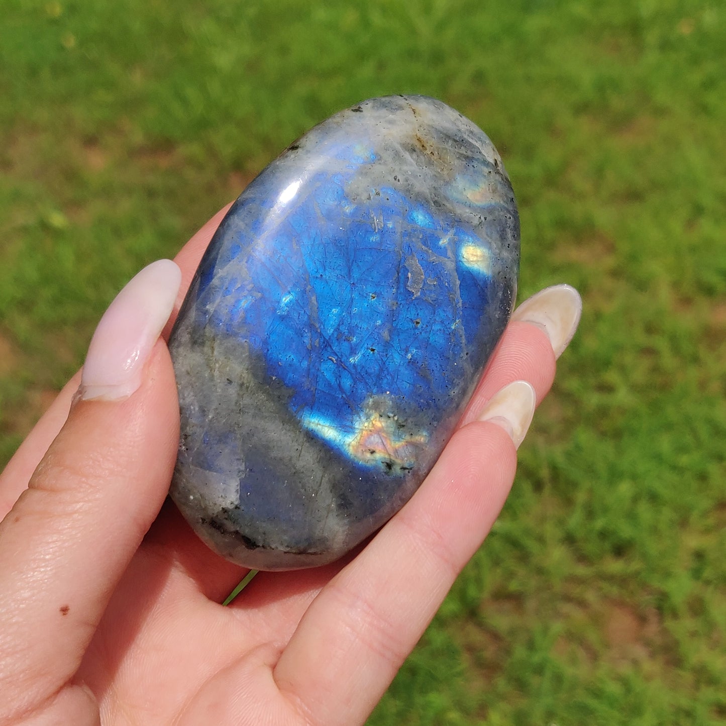 Labradorite Palm Stone (#J7A)