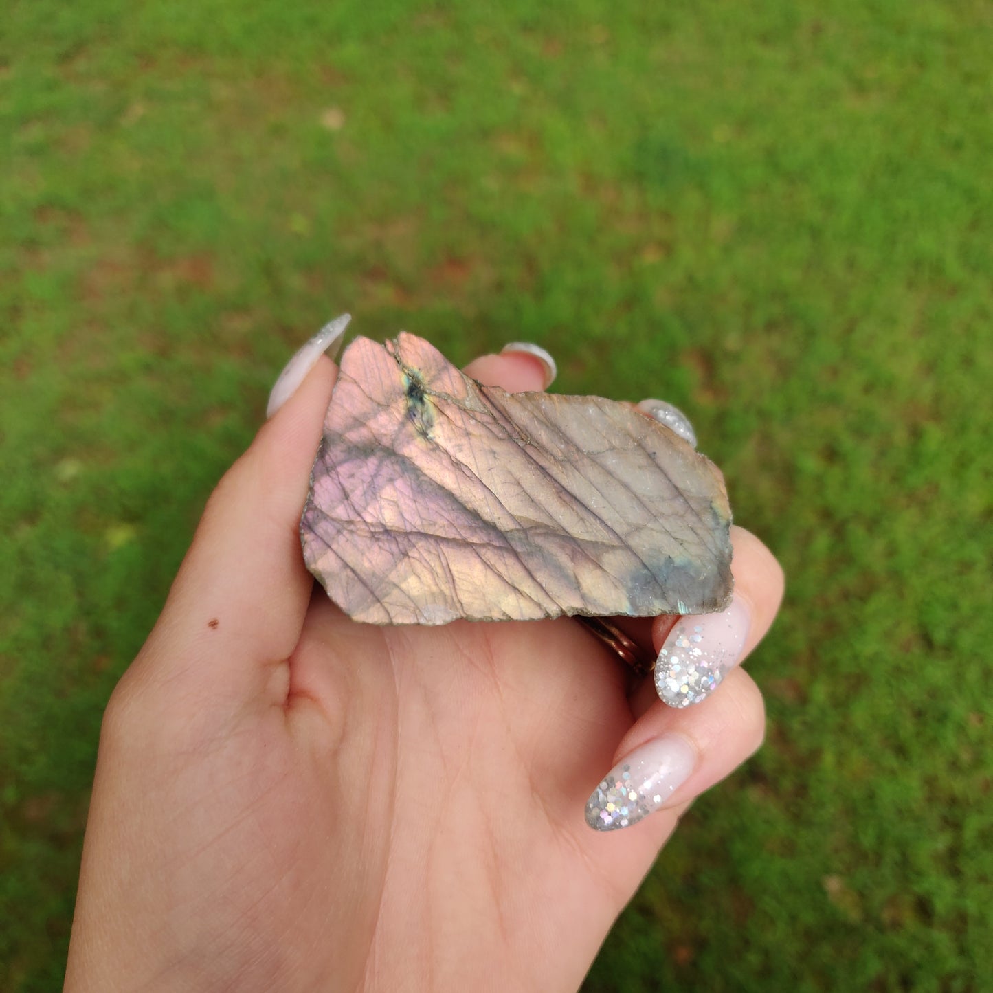 Pink & Gold Labradorite Slab (#J12)