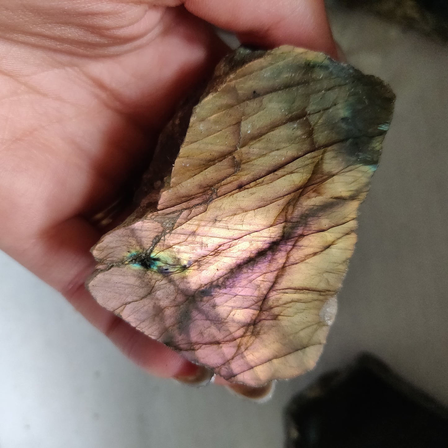 Pink & Gold Labradorite Slab (#J12)