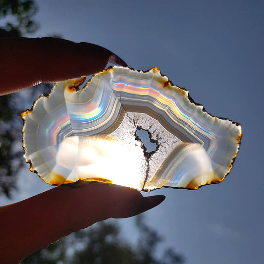 Rainbow Iris Agate Slice from Indonesia