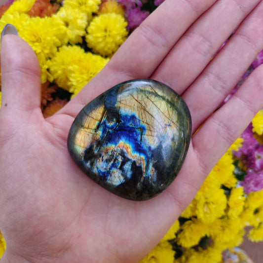 Labradorite Palm Stone (#A8)