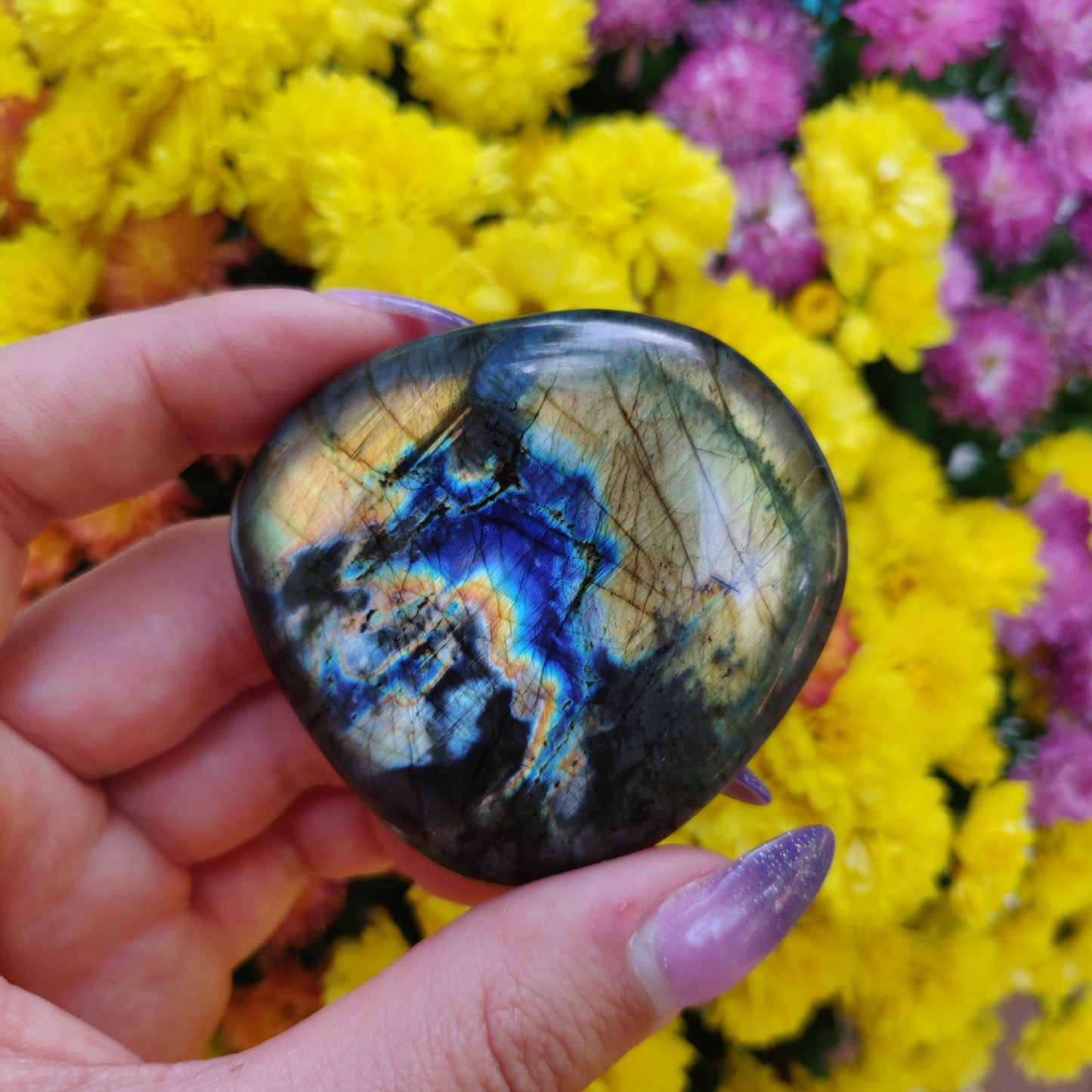 Labradorite Palm Stone (#A8)