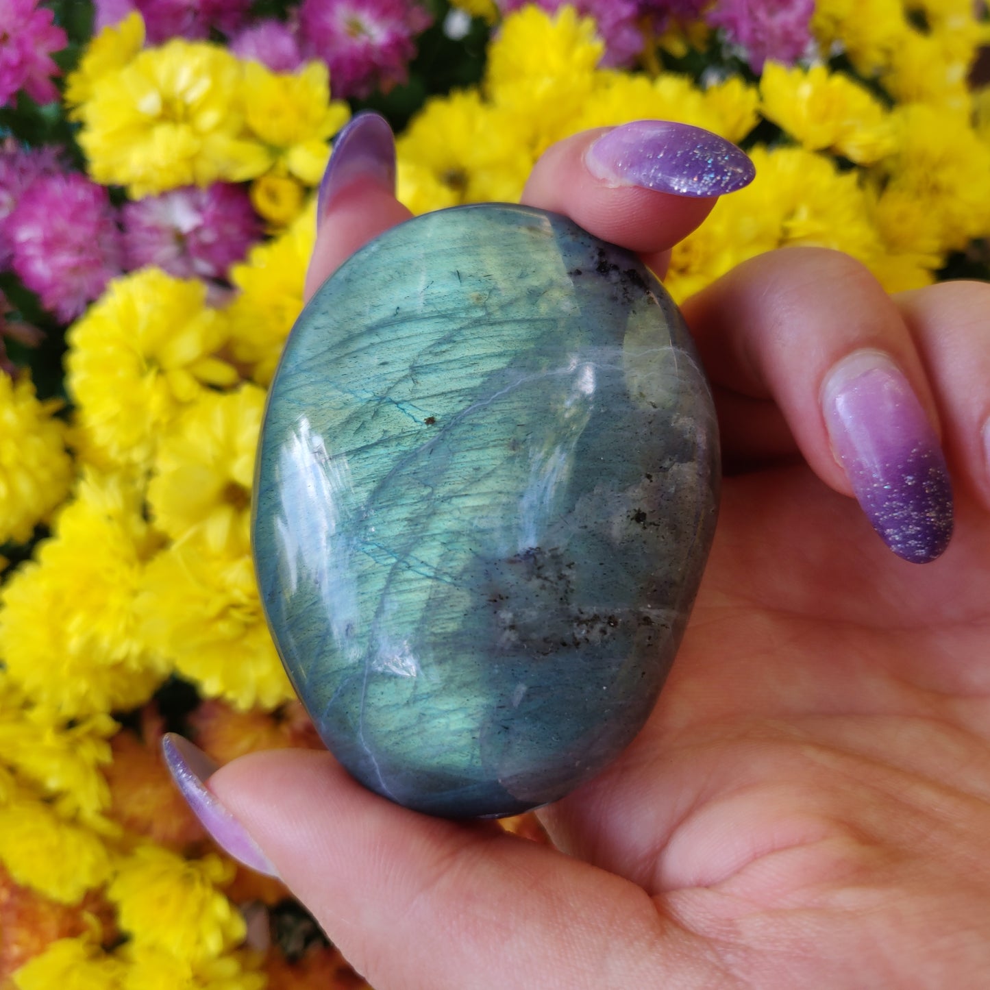 Labradorite Palm Stone (#A6)