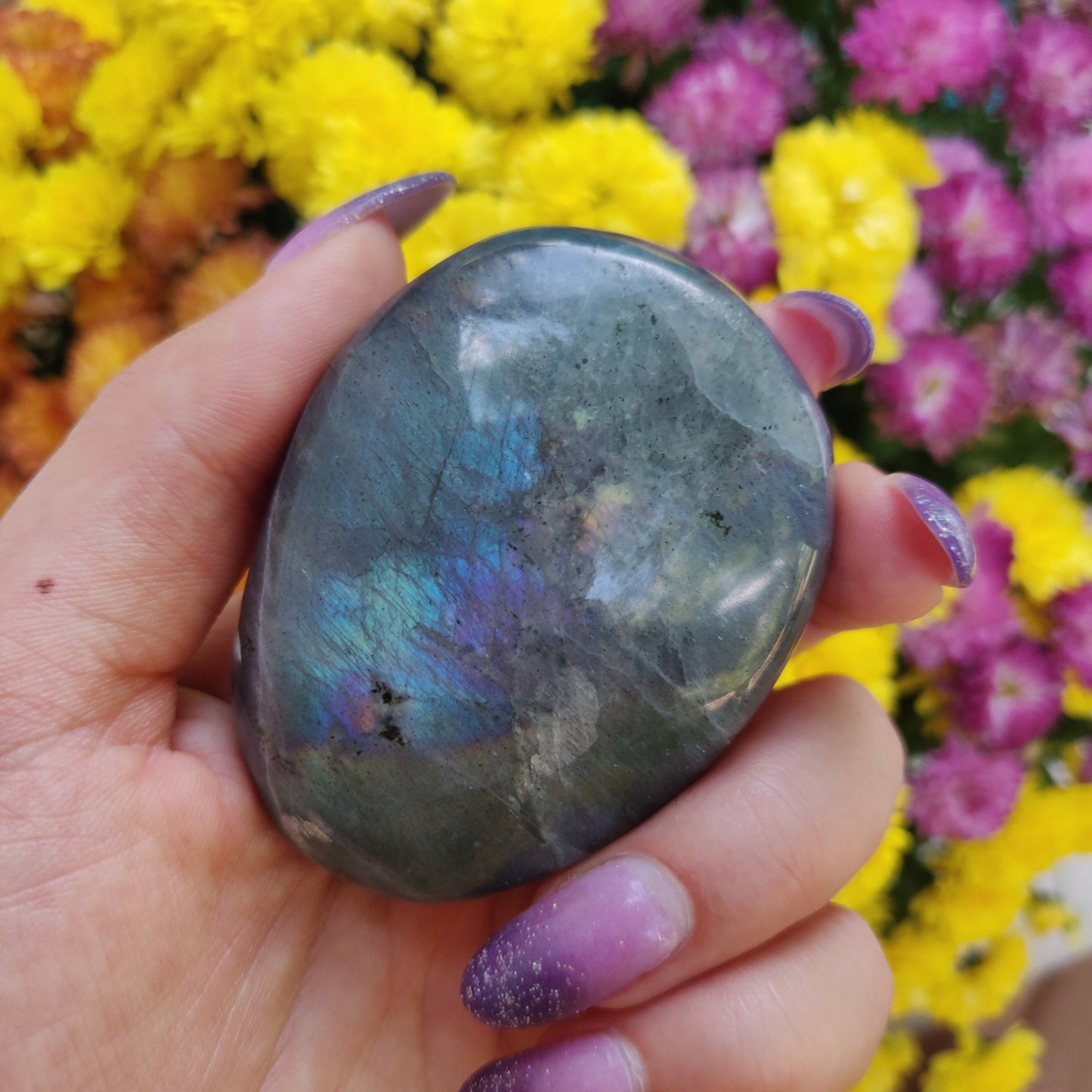 Labradorite Palm Stone (#A6)