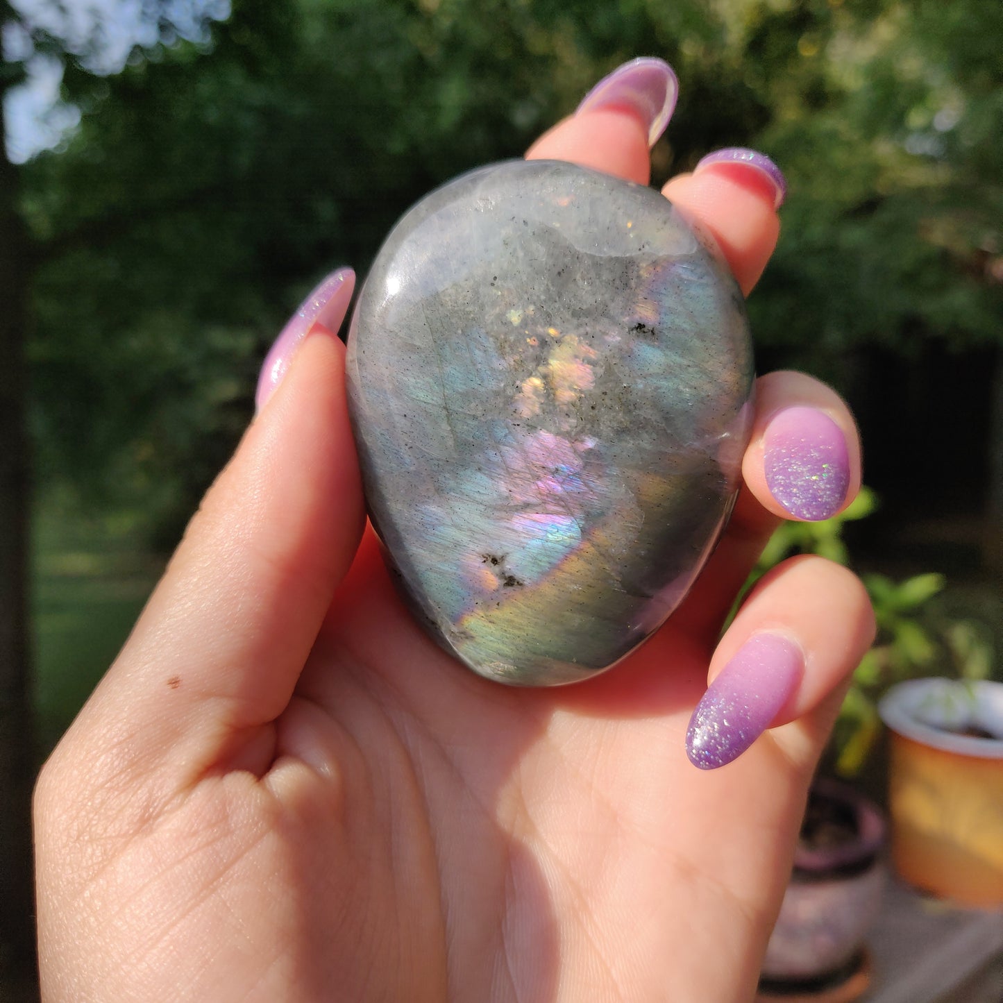 Labradorite Palm Stone (#A6)