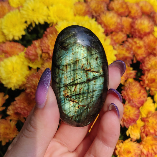 Labradorite Palm Stone (#A9)