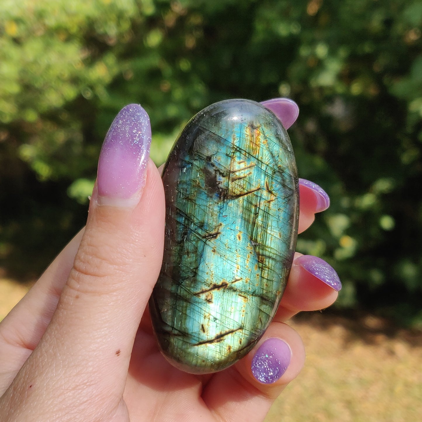 Labradorite Palm Stone (#A9)