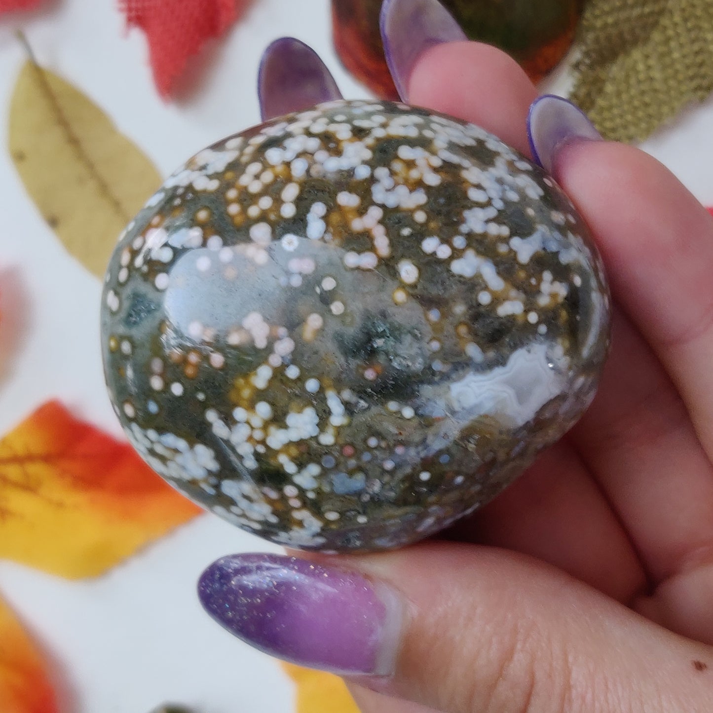 Ocean Jasper Palm Stone (#19)
