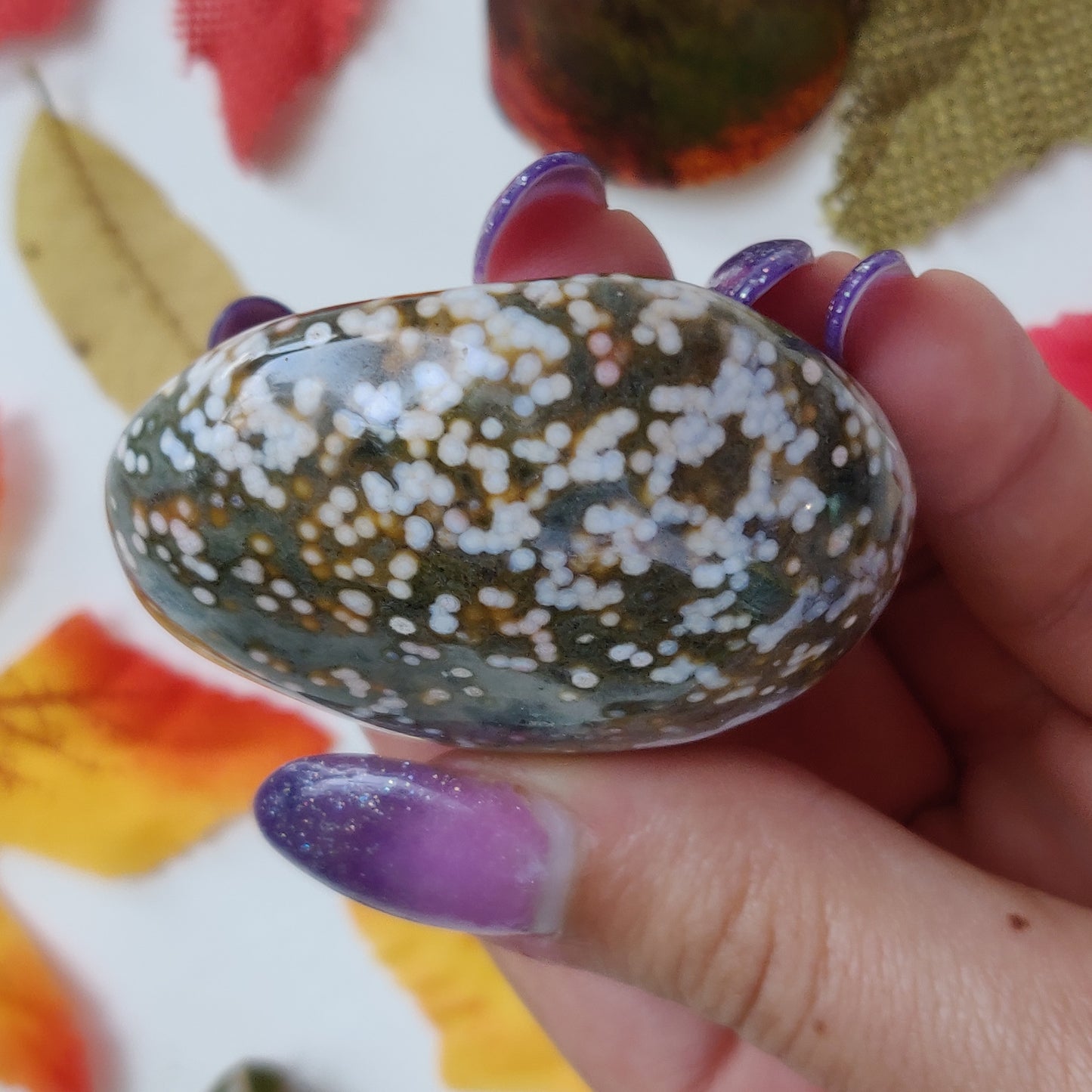 Ocean Jasper Palm Stone (#19)