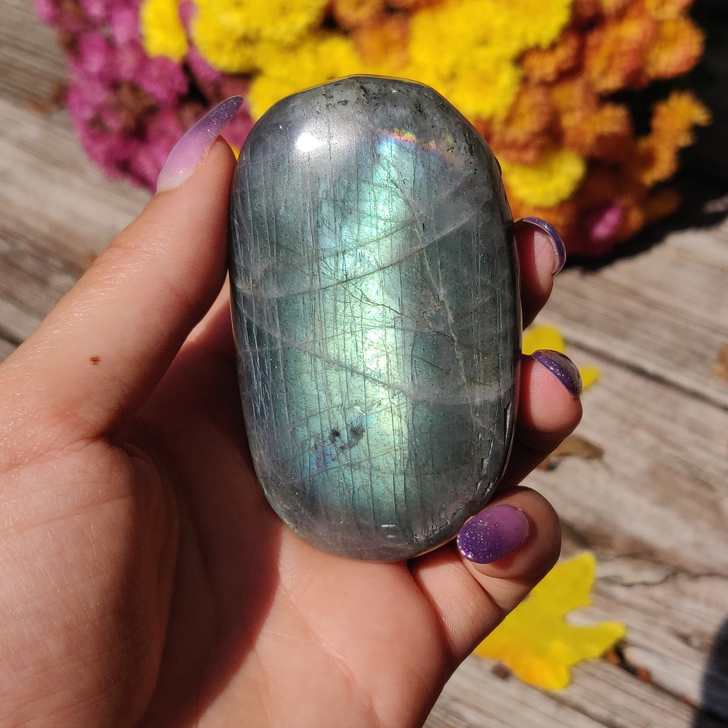 Labradorite Palm Stone (#A12)