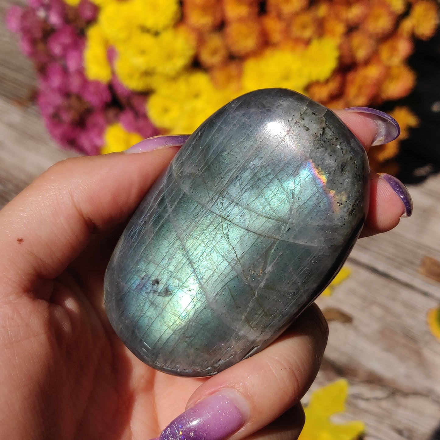 Labradorite Palm Stone (#A12)