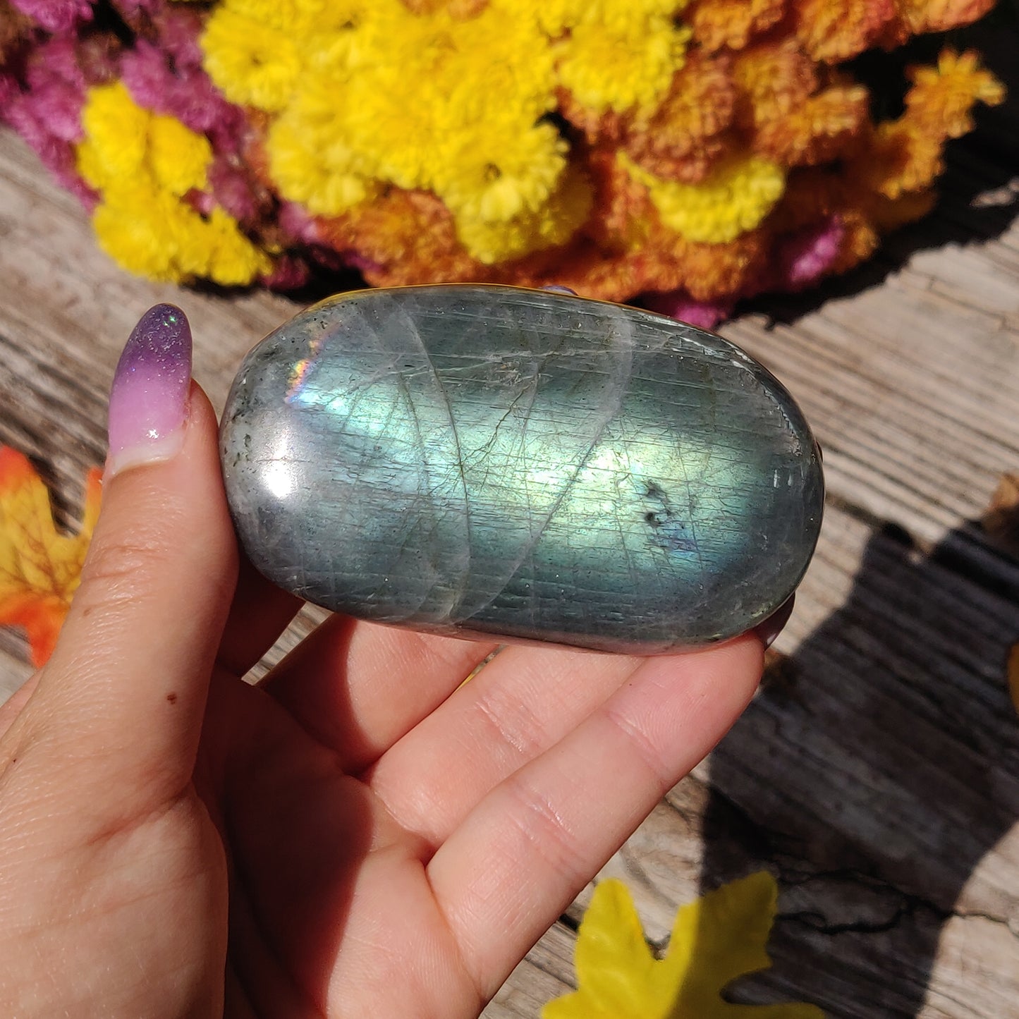 Labradorite Palm Stone (#A12)