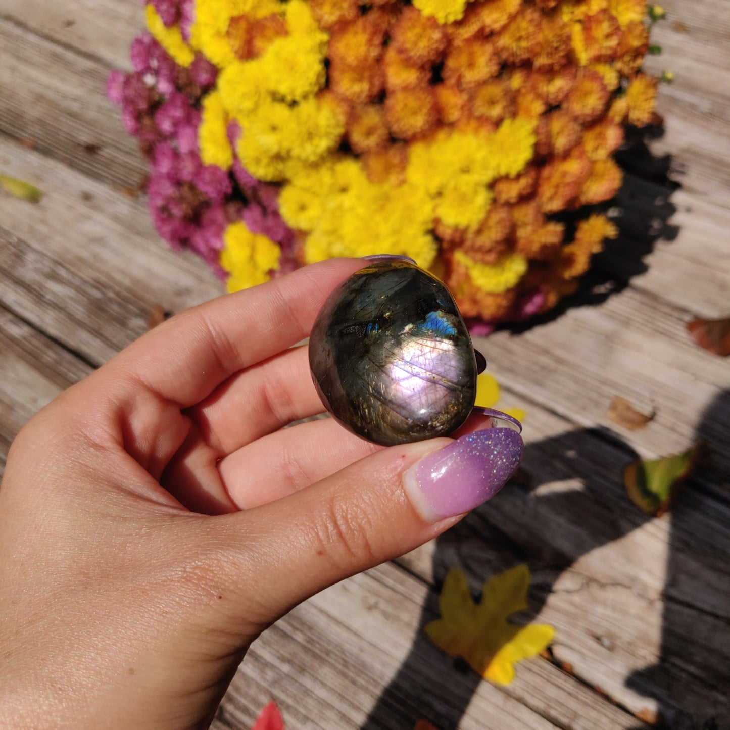 Labradorite Palm Stone (#A1)