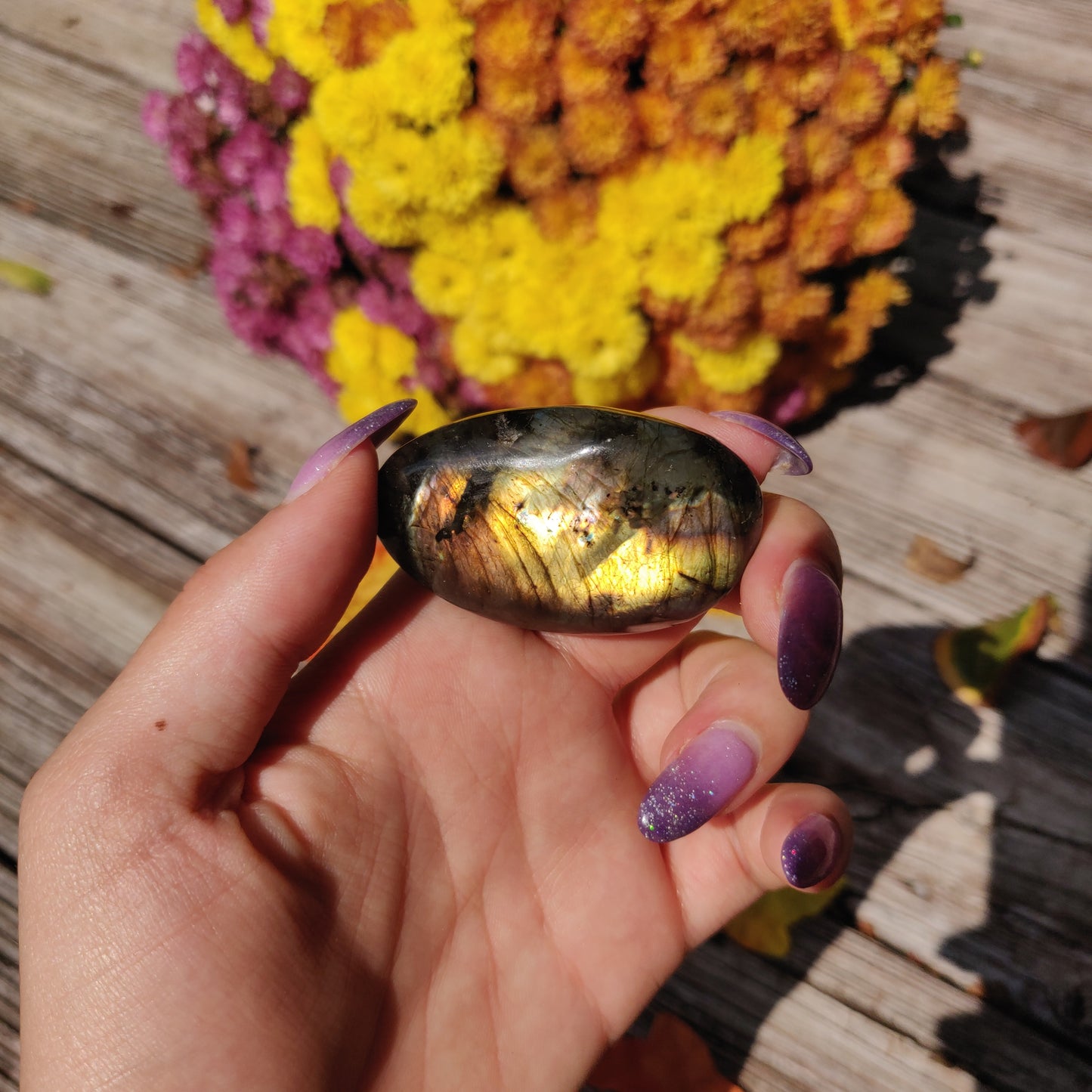 Labradorite Palm Stone (#A1)