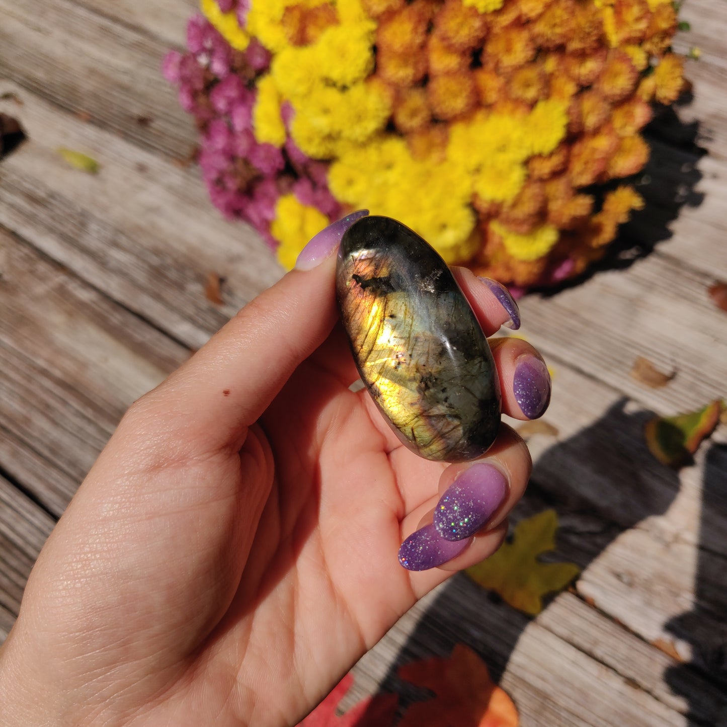 Labradorite Palm Stone (#A1)