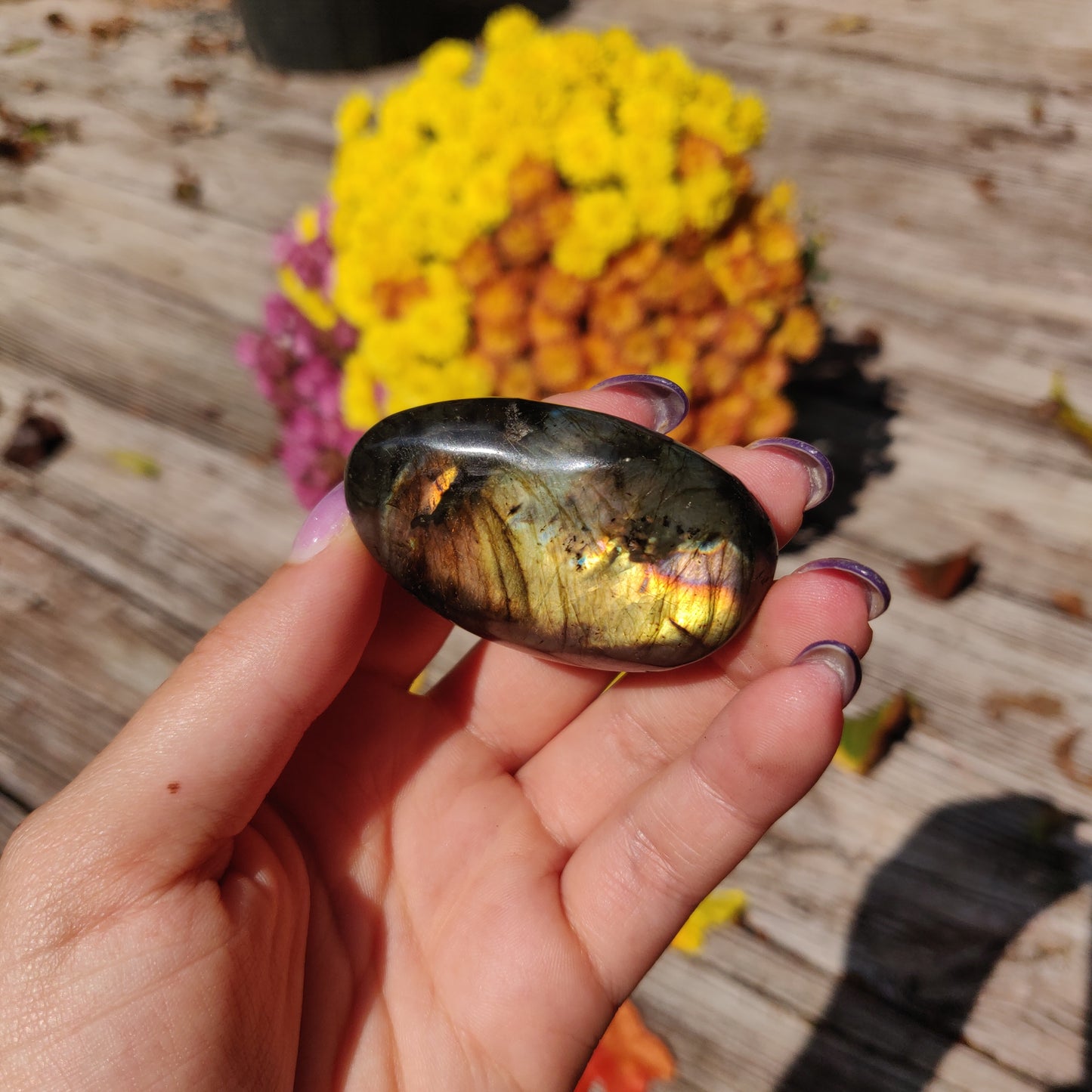 Labradorite Palm Stone (#A1)