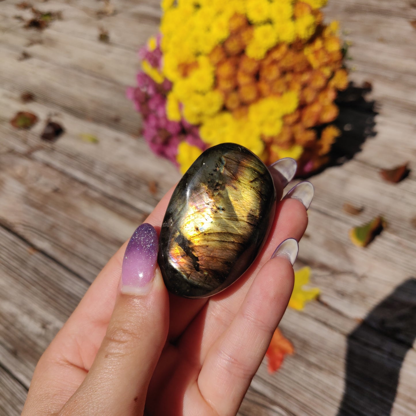 Labradorite Palm Stone (#A1)