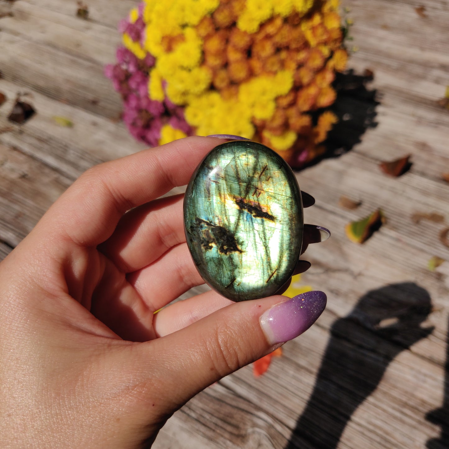 Labradorite Palm Stone (#A3)