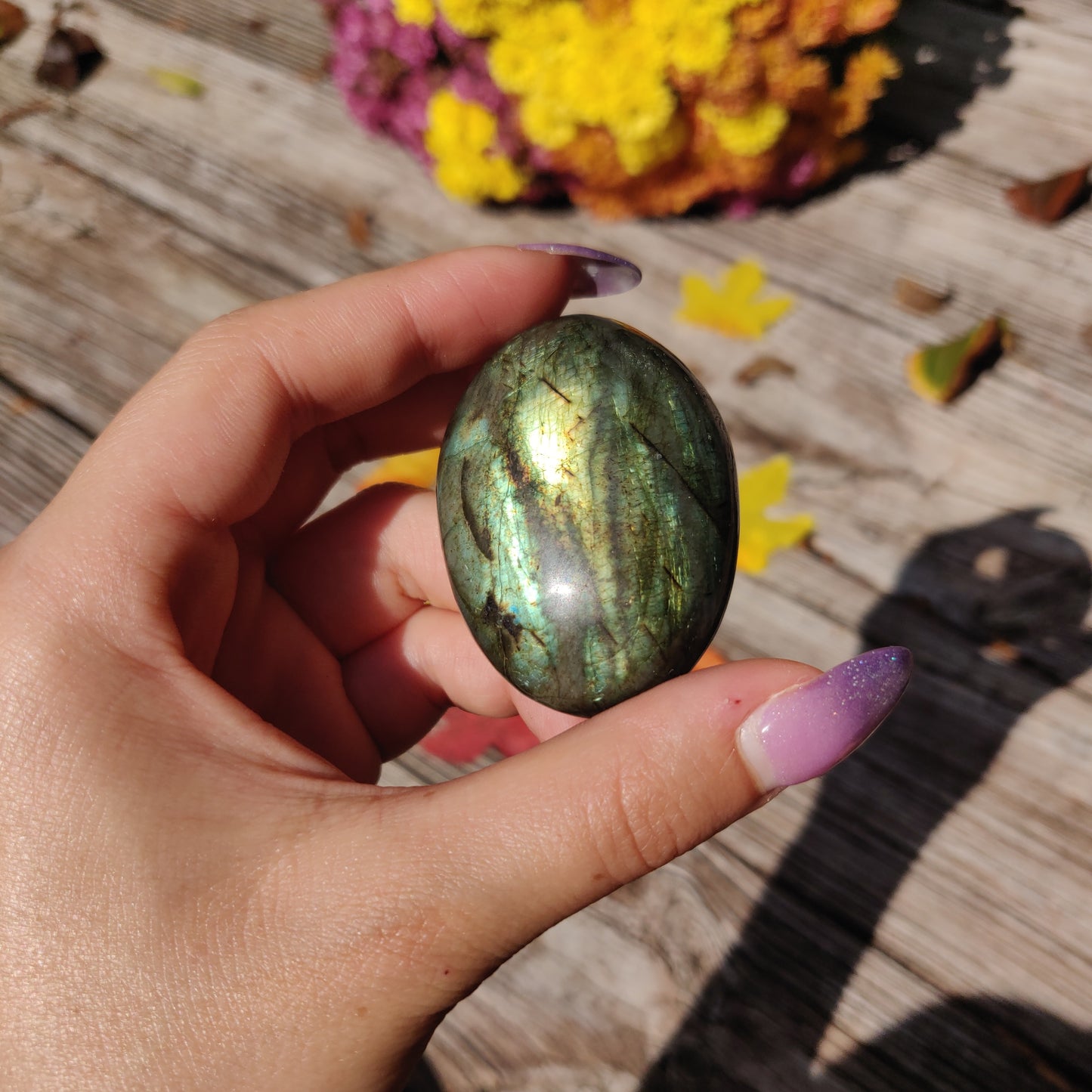 Labradorite Palm Stone (#A3)
