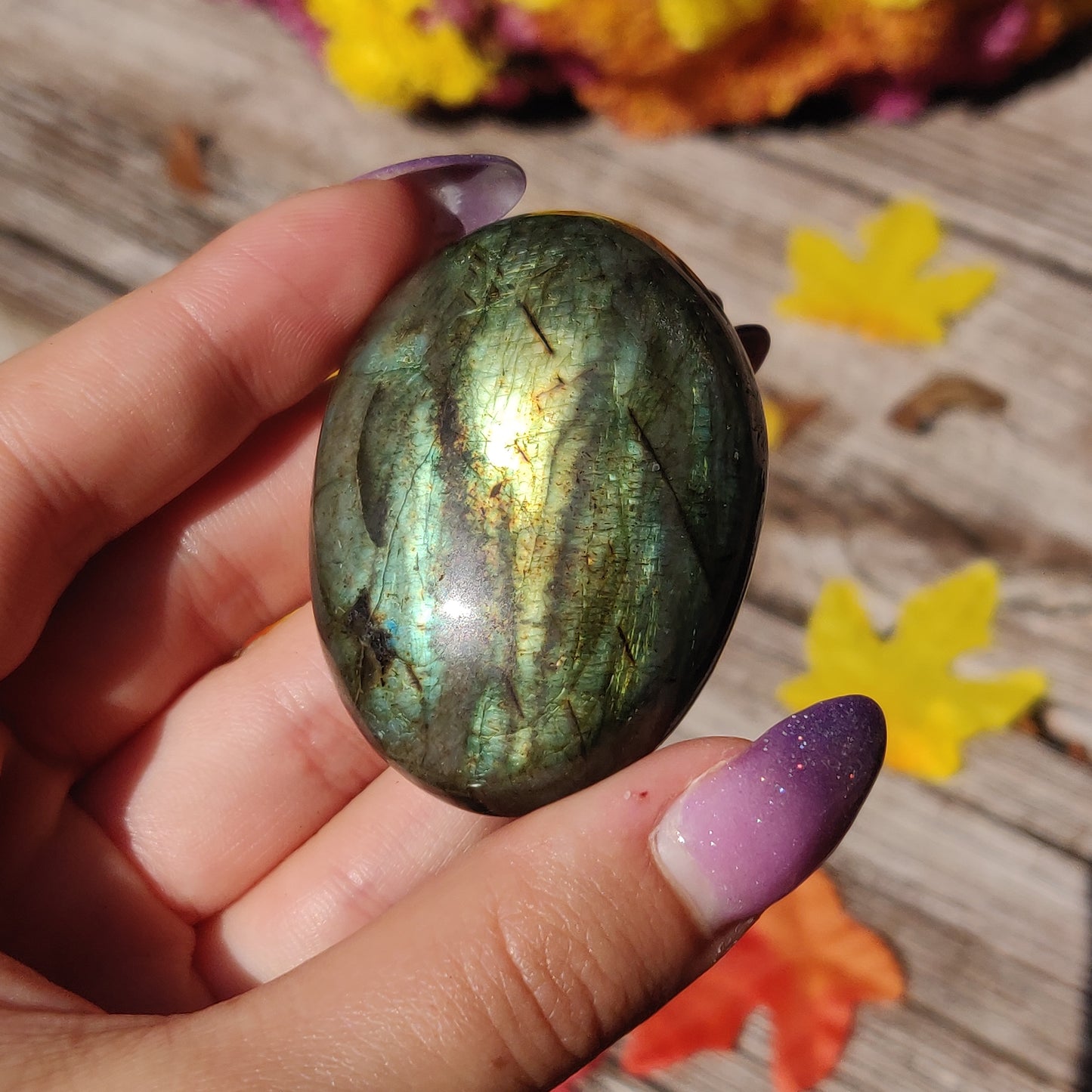Labradorite Palm Stone (#A3)