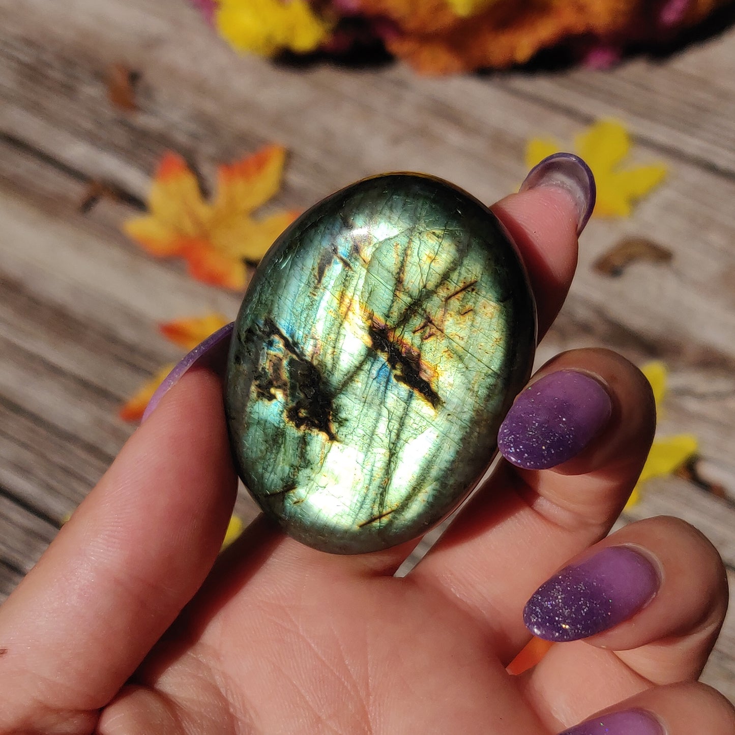 Labradorite Palm Stone (#A3)