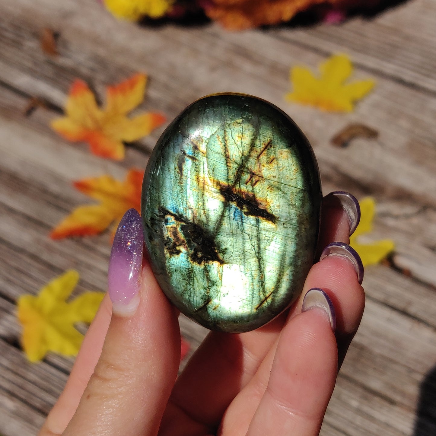 Labradorite Palm Stone (#A3)