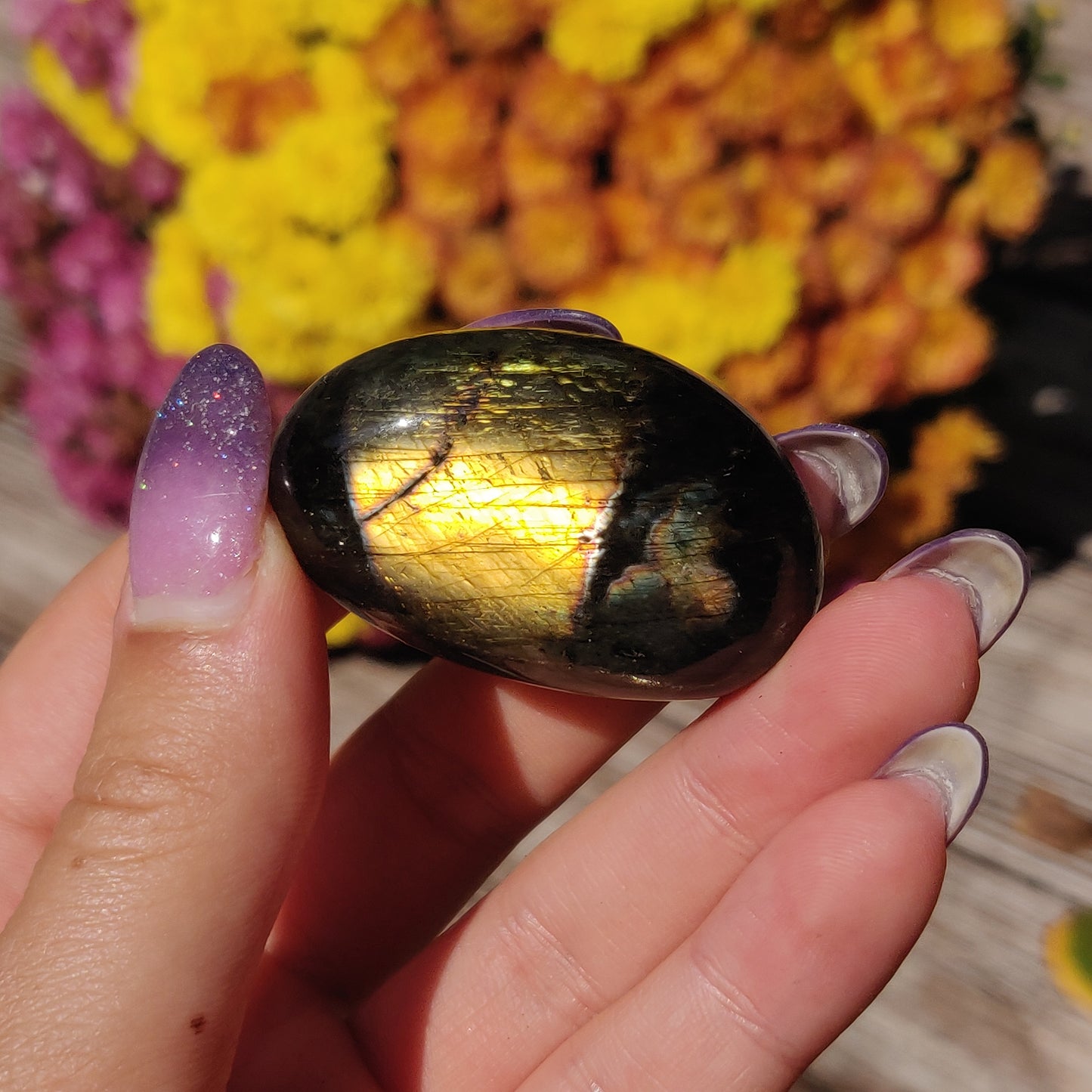 Labradorite Palm Stone (#A11)