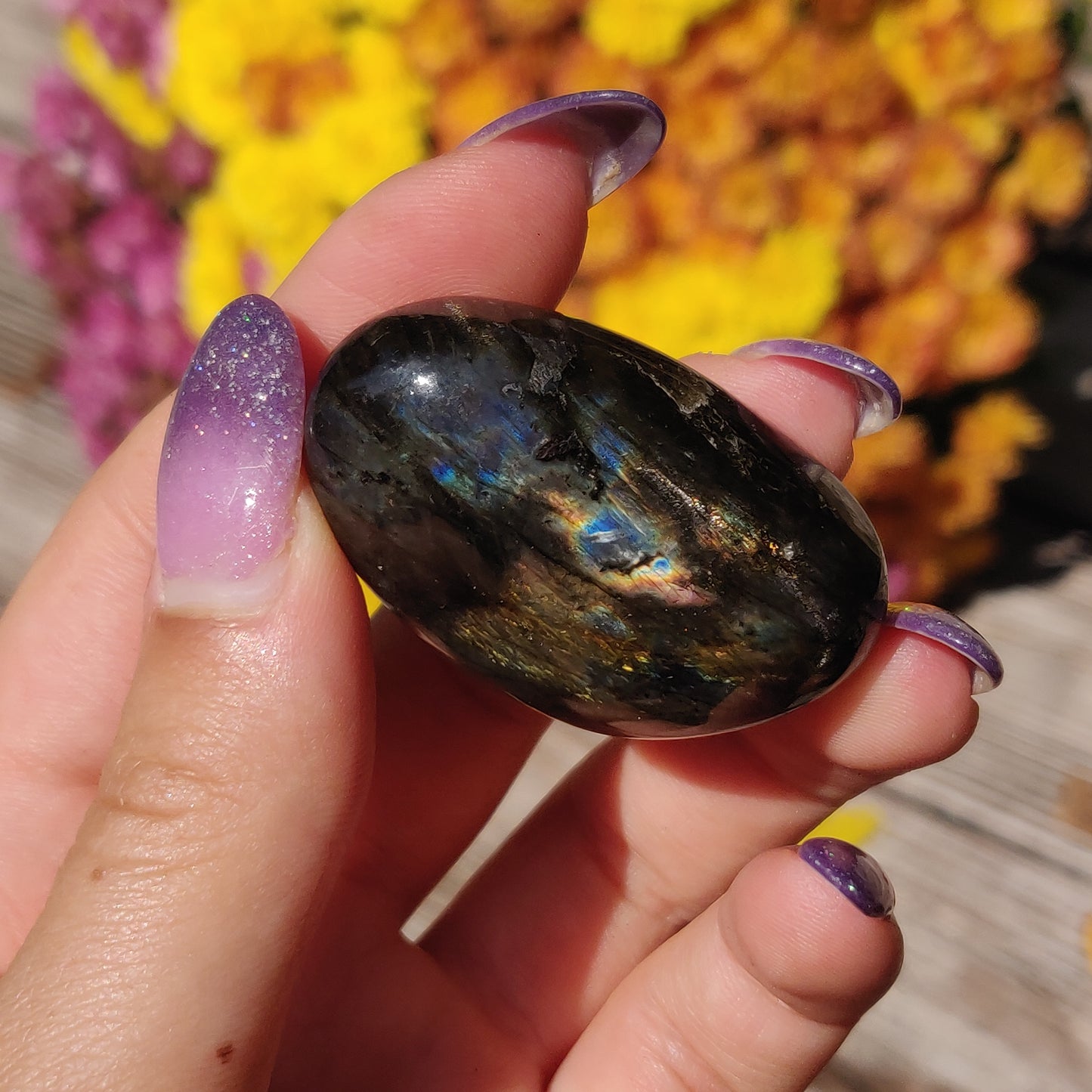 Labradorite Palm Stone (#A11)