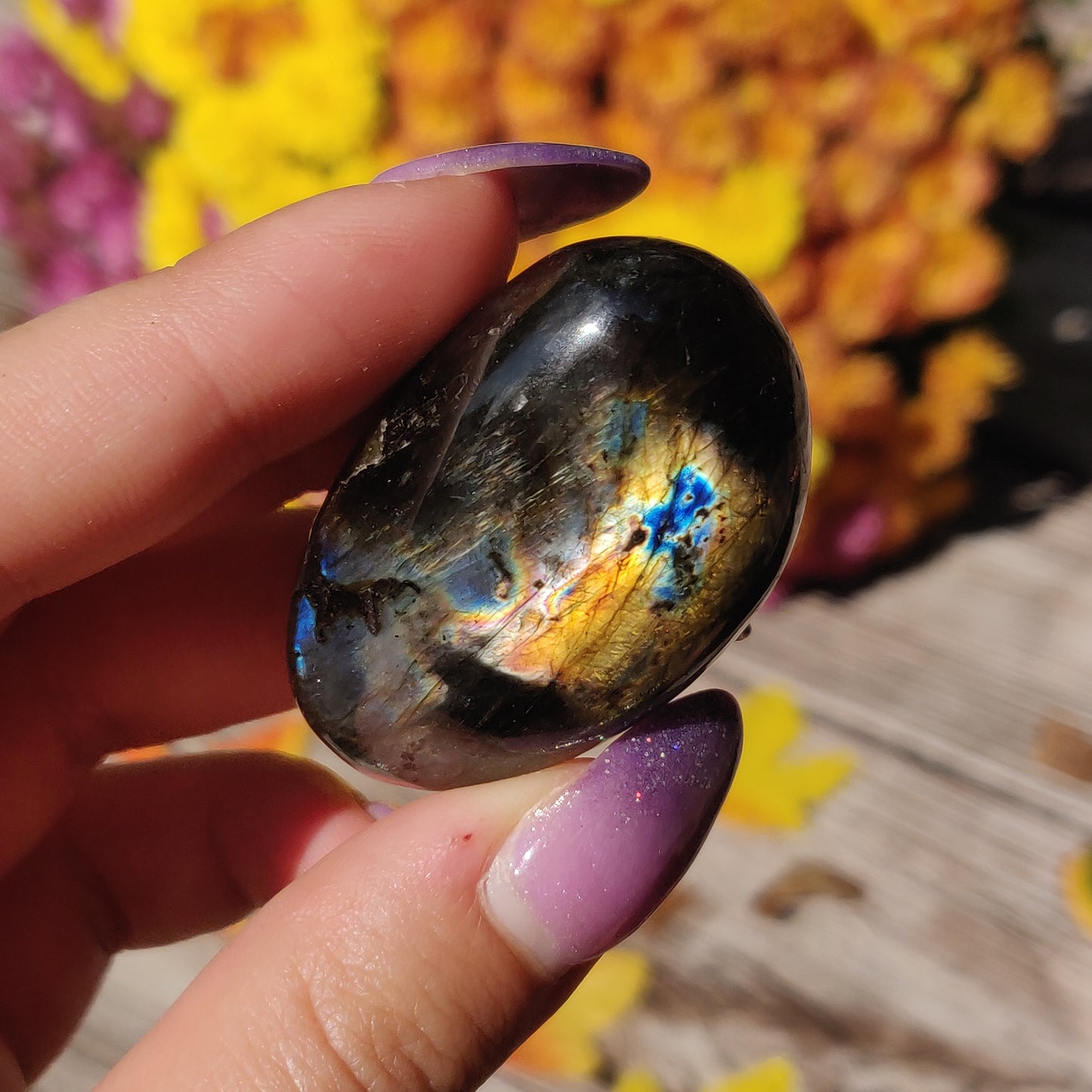 Labradorite Palm Stone (#A11)