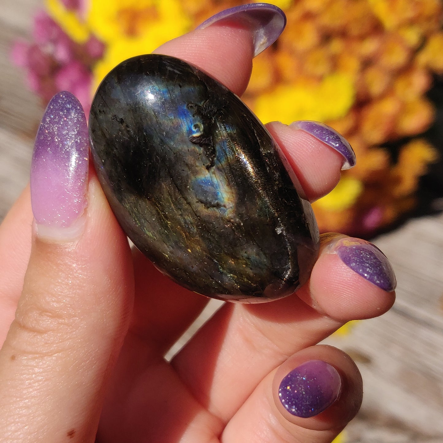 Labradorite Palm Stone (#A11)