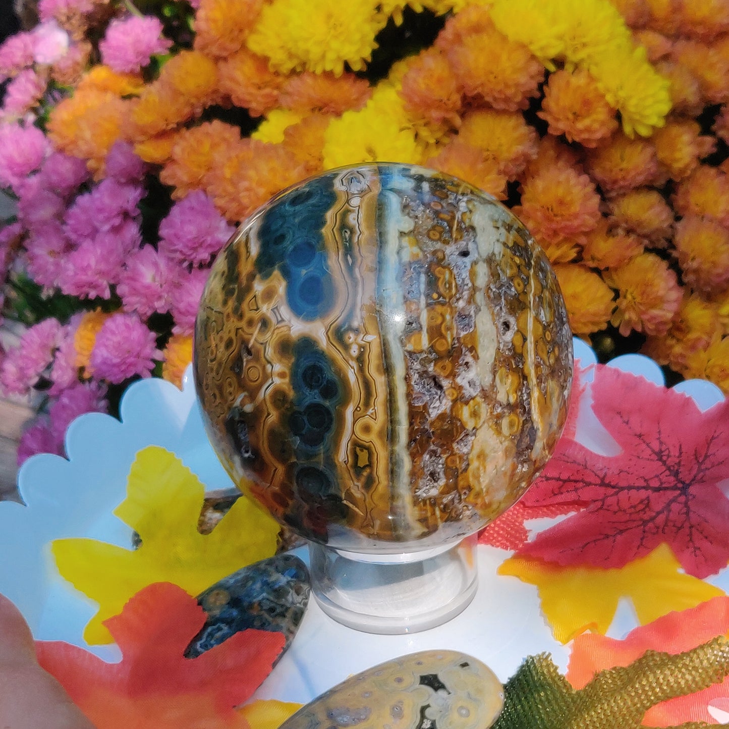Large Ocean Jasper Sphere, High Quality Ocean Jasper Sphere (#A1)