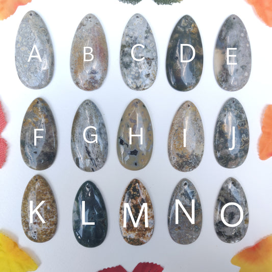 Ocean Jasper Cabochon (Top Drilled) - choose your favorite!