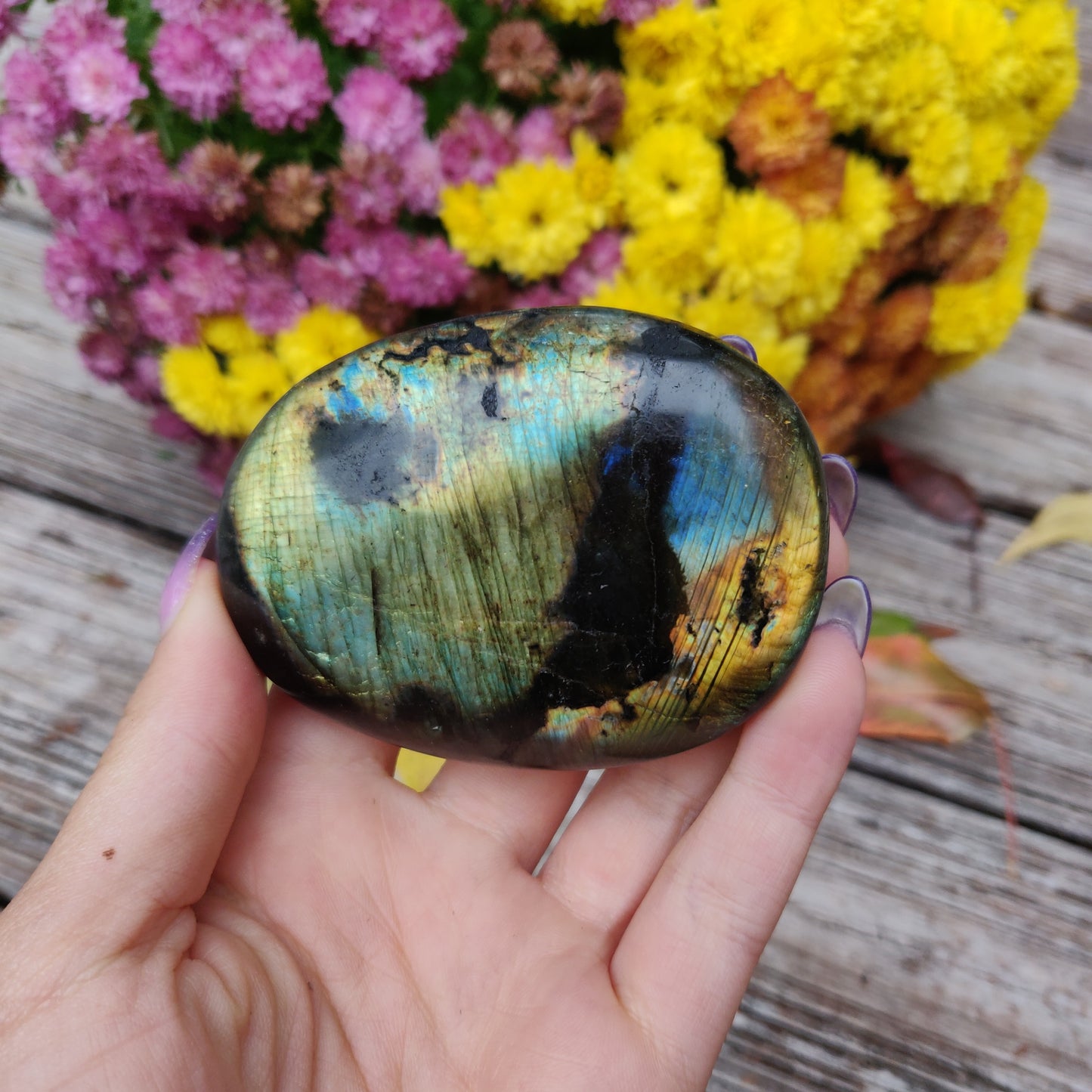 Labradorite Palm Stone (#A17)