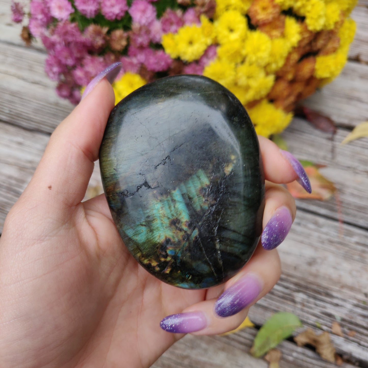 Labradorite Palm Stone (#A17)