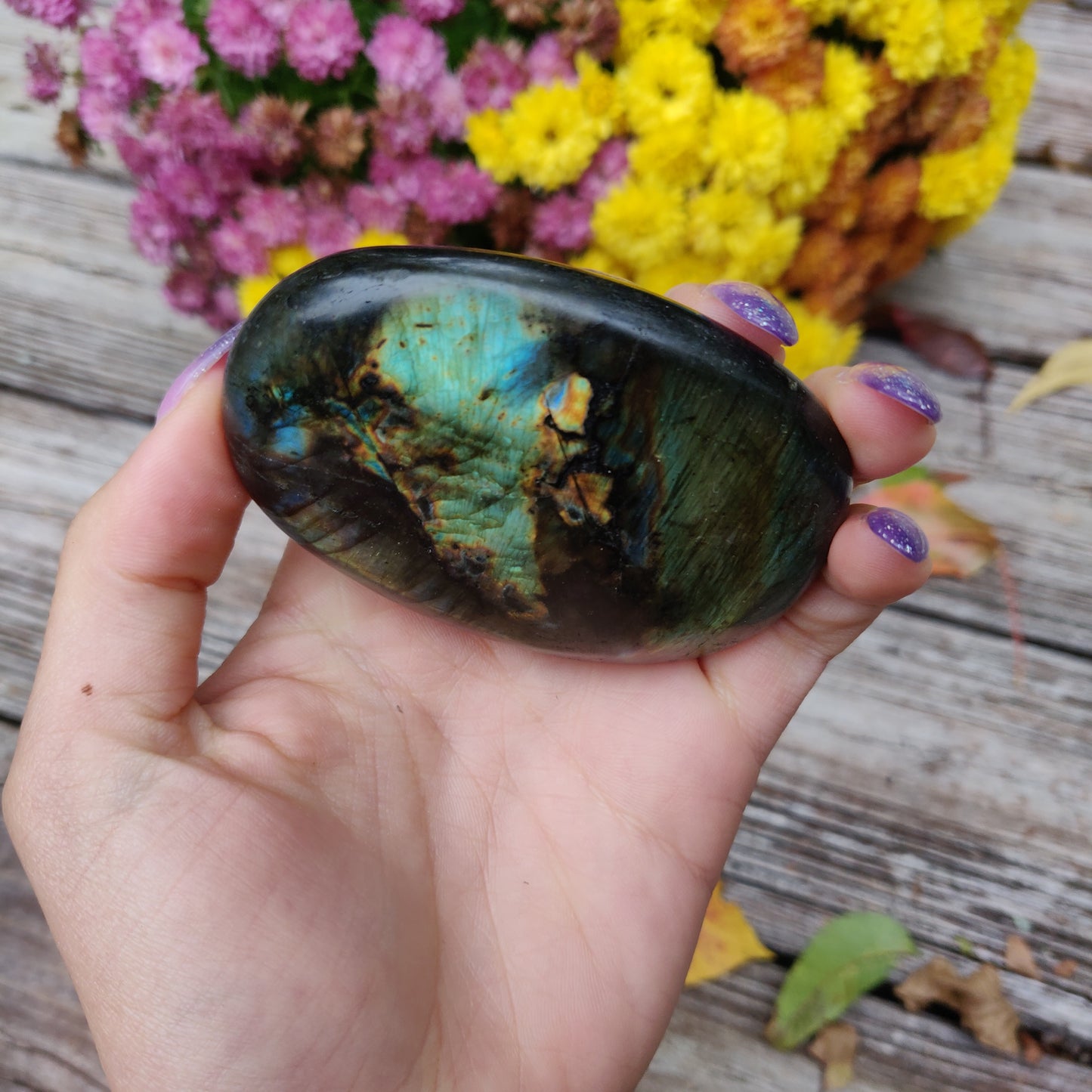 Labradorite Palm Stone (#A17)