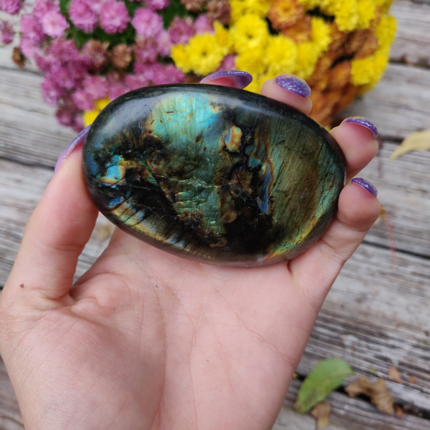 Labradorite Palm Stone (#A17)