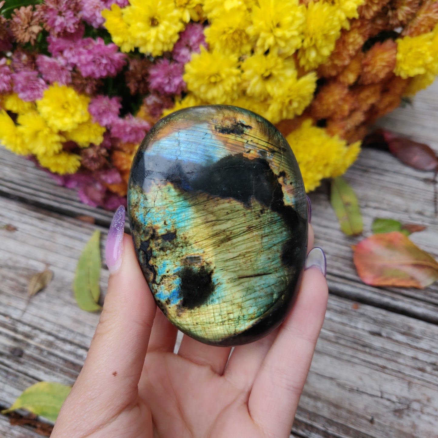Labradorite Palm Stone (#A17)