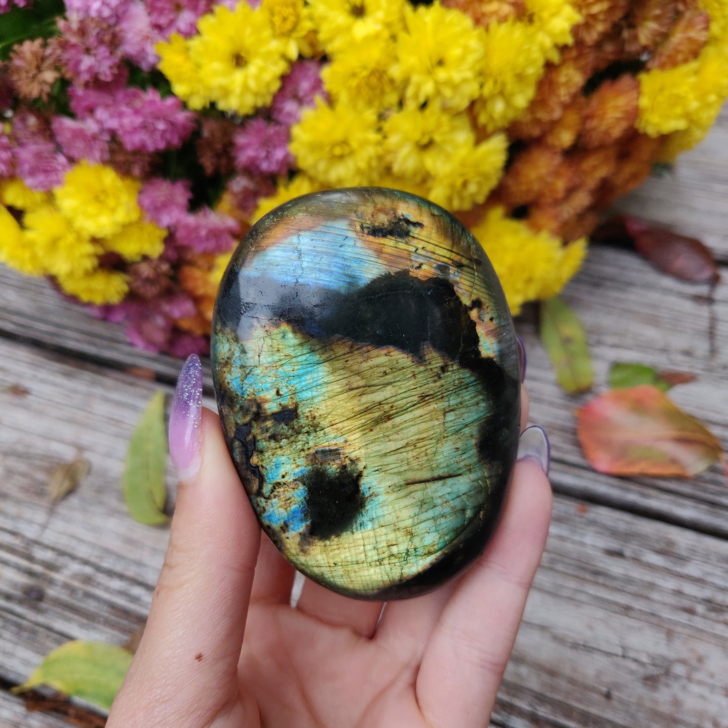 Labradorite Palm Stone (#A17)