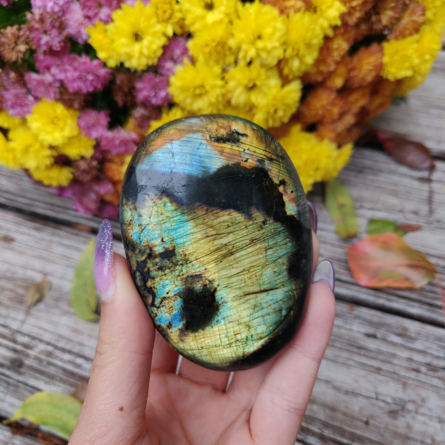 Labradorite Palm Stone (#A17)