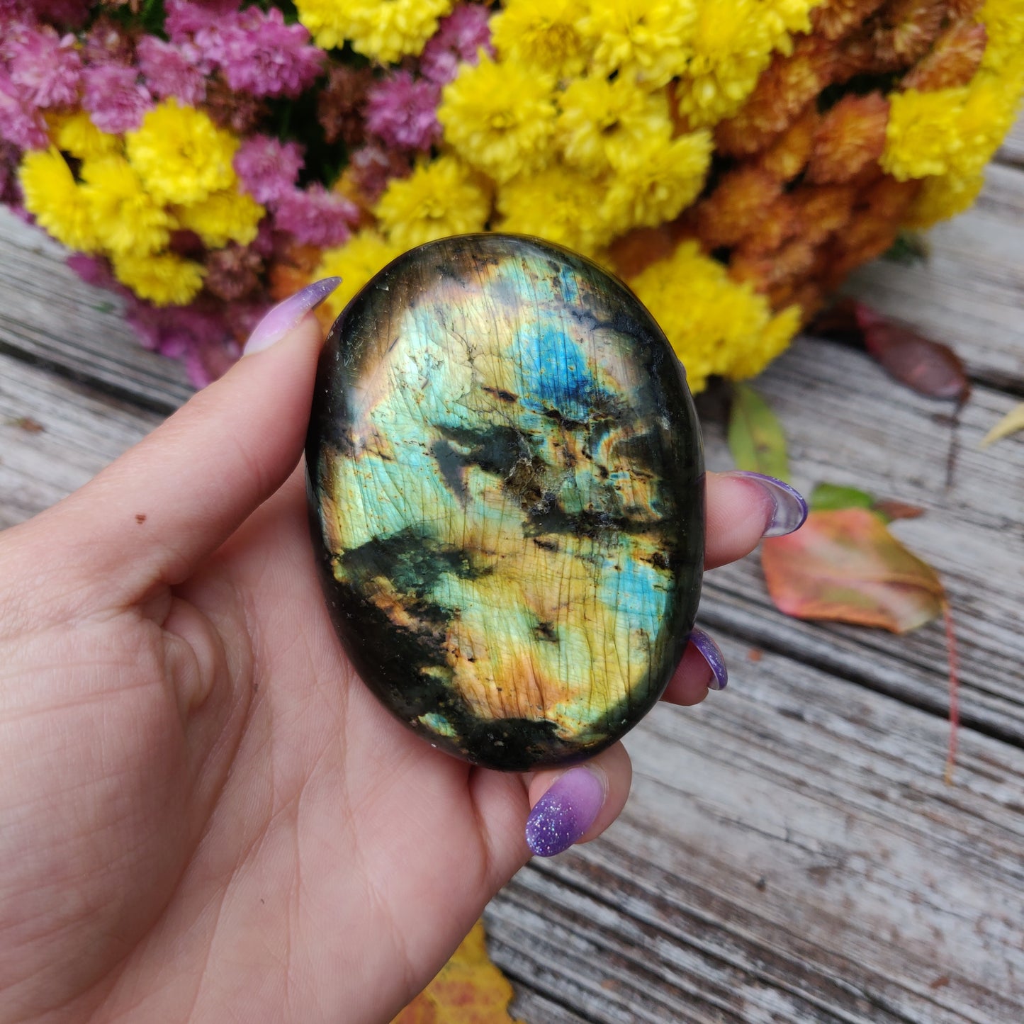 Labradorite Palm Stone (#A16)