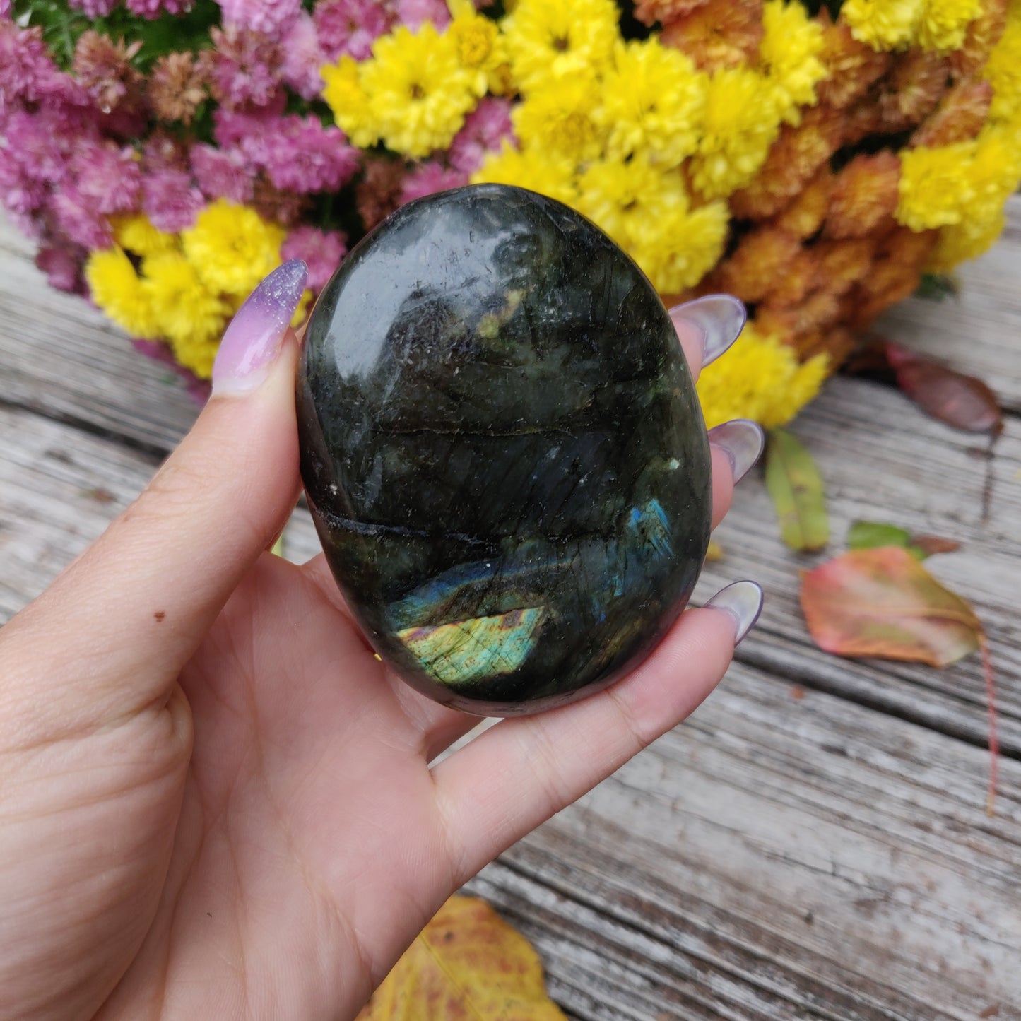 Labradorite Palm Stone (#A16)