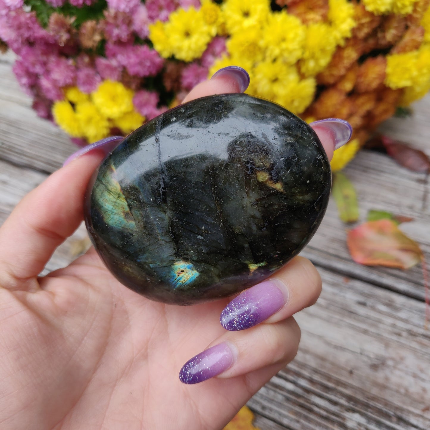 Labradorite Palm Stone (#A16)