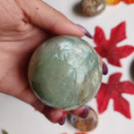 BLUE FLASH Garnierite Sphere (#A1)