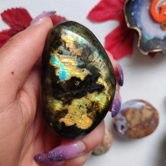 Labradorite Palm Stone (#A4)